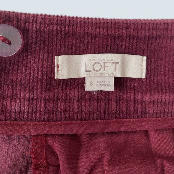 Loft Purple/Maroon Corduroy-style Skirt Sz 8 - Picture 4 of 7